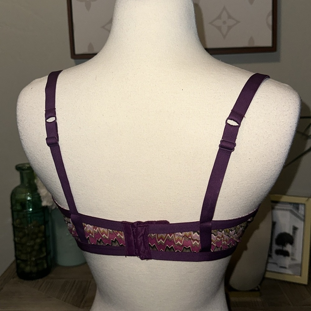Missoni Balconnette‎ Bralette Structured Padless Purple Bra EUC - Picture 3 of 6